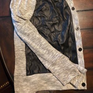 Faux leather cardigan